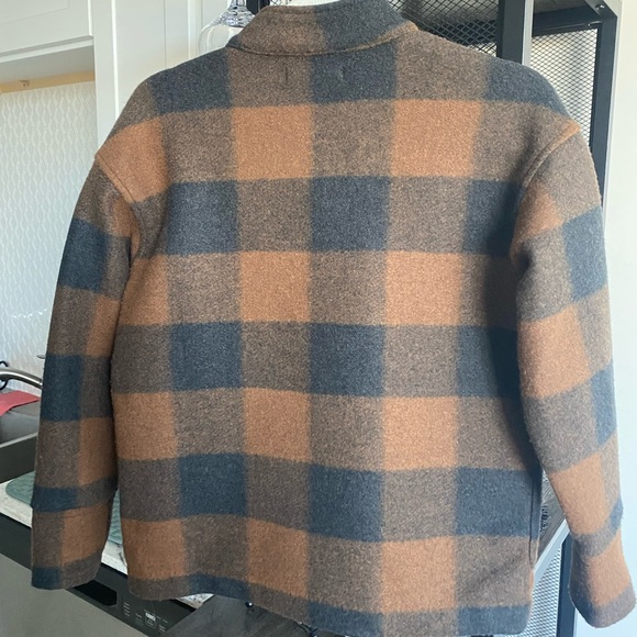 BANANA REPUBLIC PLAID POCKET JACKET CINNAMON SPICE PETITE XS. - Picture 5 of 6